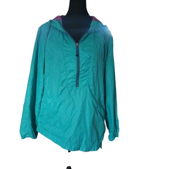Prana Windbreaker Jacket Womens M Fiona Anorak Blue Green Teal Purple Pre-owned - Picture 8 of 11